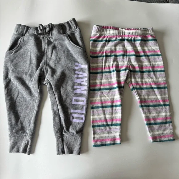 Bundle of Baby Girl Pants Size 12-18 Months Old Navy  Carter’s Gymboree Stripes - Picture 2 of 16